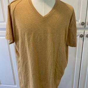 Uniqlo Tan Short Sleeve V-Neck Tee